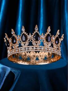 1 pièce Élégante couronne baroque de reine, diadème de mariée, coiffe de fête, cadeau de vacances, couronne florale, accessoire de cheveux de princesse, accessoires de cheveux de mariage - Multicolore - Voir 5