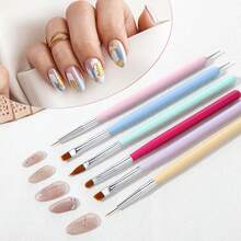 6Pcs Gel Nail Brush Set - Nail Art Brushes Salon & ,  Design Tools With High-Quality Materials