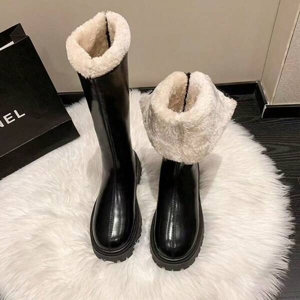 Women's Over-The-Knee High Boots, Thick Sole Riding Boots, Slim Fit Waterproof Warm Lining Boots For Autumn/Winter