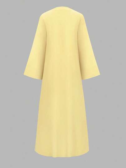 Women's Elegant Sleeveless Robe And Bowknot Long Cardigan Two Pieces Set Eid Spring