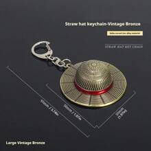1 件 2025 新款动漫海贼王金属草帽钥匙扣吊坠饰品 - 节日礼物、生日礼物、派对礼物、完美礼物