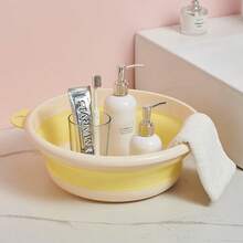 Sanrio 1pc Cute Sanrio Hello Kitty Folding PP Washbasin For Women, Thick And Durable Anti-Drop Sweet And Adorable, Suitable For Dorm, Bedroom, Bathroom, Shared Home Amenities