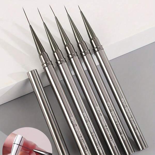 Nail Art Liner Brushes Elongated Lines Striping Drawing Painting 6/9/12/15/18/25mm Nail Design Pen Professional Manicure Tool,Pinceau Ongle Gel
