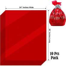 Red Translucent Cellophane Wrap Bags 10 Pcs  24 Inch X 30 Inch 2.5 Mil Thick Red Translucent Cello Bags Gifts Baskets Wrapping Arts And Crafts Treats Premium QualityCQC - Red - View 4