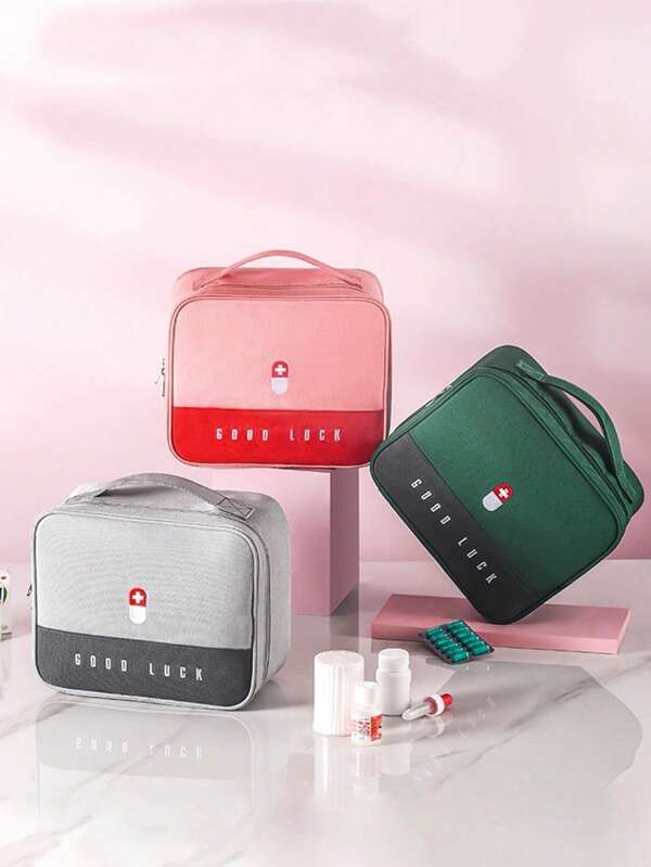 Sac de rangement imperméable pour médicaments, grand + petit, trousse de premiers soins portable pour la maison et les voyages, organisateur de fournitures médicales