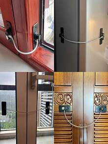 2pcs Window Locks, Self-Adhesive Window Restrictor Locks With Screws And Keys, Sturdy Locks To Prevent Home Window Locks From Falling Off