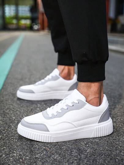 Unisex Small White Shoes Flat Casual All Seasons Men'S Shoes Fashionable Versatile Lovers' Leather Sneakers Plus Size