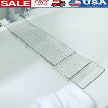 Expandable Waterproof Acrylic Bathtub Tray Adjustable Length Multi-Use Caddy Electronics Food And Drinks Easy Maintenance - Nhiều màu - Xem 1