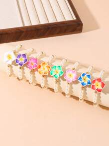 1 Peça Pulseira de Conta de Plumeria de Argila Macia, Adequada para Viagem, Feriado, Vestimenta Diária