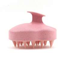 1 件头皮按摩器，促进头发生长，洗发刷，带柔软硅胶刷毛，用于去除头皮屑和头发护理，干发按摩器，用于头皮去角质，淡粉色，返校、旅行度假必备品，女士发饰 - 粉色 - 查看 5