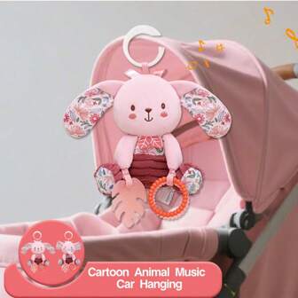 1 Stück süßes Spielzeug mit Musik-Klingelton und Spieluhr für Jungen und Mädchen, beruhigendes Plüschtier, Kinderwagen-Hängedeko, geeignet als Geschenk für Neugeborene