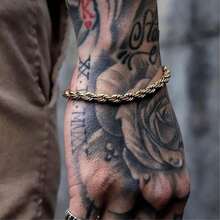 18K Gold Plated Stainless Steel Jewelry, Hiphop Style Twisted Chain Bracelet, Men's Fashion Accessory, Everyday Wear, Gift For Girlfriend - Chain Bracelet - View 3
