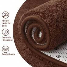 Sour Lemon Living Room Rug 160x230, Washable Rug, Suitable For Bedrooms And Dining Rooms, Gray Carpet Area, Short-Pile Fluffy Anti-Slip Mat, Warm And Pleasant To The Touch - Cà phê nâu - Xem 4