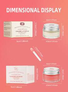 2 peças/Conjunto de Cuidados com os Lábios, Máscara Noturna para Lábios e Esfoliante Labial - Hidratante Labial e Esfoliante de Açúcar, Clareador de Cor dos Lábios, Para Lábios Secos e Rachados, Maciez e Brilho Duradouros