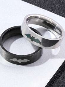 2 Peças Anéis Minimalistas de Casal em Aço Inoxidável, Acessórios Adequados para Homens e Mulheres, Uso Diário, Presente de Feriado e Encontro