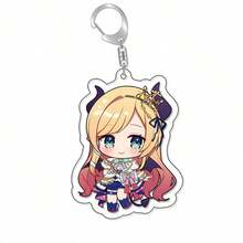 Anime Hololive Vtuber Figures Acrylic Keychain Inugami Crown Shirakami Fubuki Bag Charms Cartoon Pendant Fans Gift Keyring - Multicolor - View 11