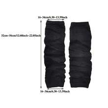 Nuevas Guantes Largos Cubre Brazos Clásicos Rosa Negro y Blanco a Rayas Guantes Sin Dedos Coderas Calientes Muñequera Tejida - Negro - Ver 7