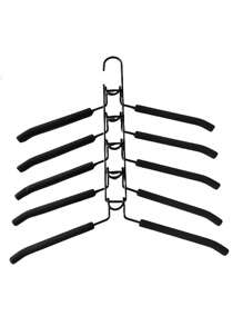 5pcs Heavy Duty Space-Saving Metal Hangers With Non-Slip Foam Pads - Multi-Layer Design For Coats, Sweaters, Suits, And T-Shirts - Perfect For Closet Organization, Hangers For Clothes