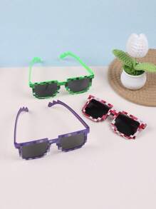 [像素风格眼镜] 1 件/3 件/5 件像素风格时尚眼镜 | 时尚眼镜、爬行眼镜、趣味护目镜、派对装饰配件眼镜 - 彩色 - 查看 9