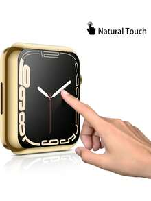 1pc Gold Men Women TPU Full Cover High Definition Ultra Thin Watch Case, Anti-Drop Fashionable Casual Screen Protector Cover, For Apple Watch Case 38/40/41/42/44/45/46/49Mm, For Apple Watch Series Ultra/SE/11/10/9/8/7/6/5/4/3/2/1, Intelligent Watch Case Accessories - Gold - View 4