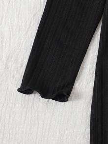 3pcs/Set Young Girls Butterfly Allover Print Solid Color Fitted Cute Long Sleeve Dress