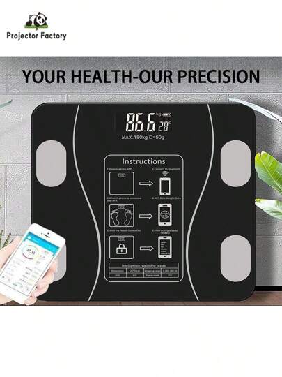 LIPETY Smart Body Fat Scale, Bathroom Scale With LED Display,Smart Phone Application, That Can Be Connected To A Mobile Digital Bathroom Scale To Display BMI, Body Fat, Muscle Mass, And Weight Scale,For Home, Bathroom, Dormitory Use Of Electronic Body Fat Scale