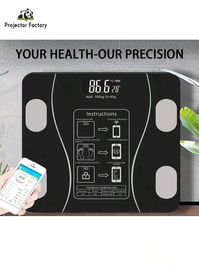 LIPETY Smart Body Fat Scale, Bathroom Scale With LED Display,Smart Phone Application, That Can Be Connected To A Mobile Digital Bathroom Scale To Display BMI, Body Fat, Muscle Mass, And Weight Scale,For Home, Bathroom, Dormitory Use Of Electronic Body Fat Scale