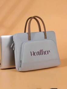 Customized And Personalized Halloween Text Name Computer Bag, Large Capacity Portable Computer Bag, Daily Fashionable Multi-Functional Computer Bag, Simple Customized Briefcase, Suitable For Commuting, Shopping, Business Trip, Vacation, As A Gift For Father, Mother, Sisters, Brother, Friend, Couple.