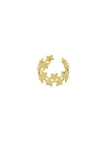 1 pezzo Anello aperto a stella a cinque punte minimalista alla moda, anello a doppia stella in stile vintage