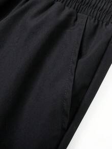 Men's Solid Color Lightweight Multi-Pocket Cargo Pants, Fashionable Tapered Leg, Casual Outdoor Hiking Trousers