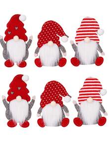 1pc Red Christmas Party Home Decoration Tableware Christmas Ornaments Faceless Old Man Set, Christmas Gift Decorations Mini Christmas Gifts, Tableware Set Cloth, Tableware Decorations Christmas Ornaments Faceless Old Man Set, Christmas Gift Decoration Accessories Home Room Decoration