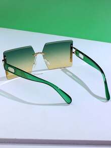 百搭休闲简约时尚女士方形眼镜 - 彩色 - 查看 3