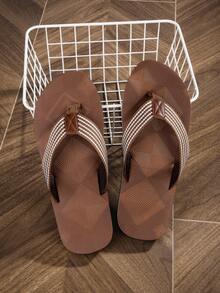 男士棕色人字拖凉鞋，夏季户外防滑2025新款休闲布带沙滩拖鞋，尺码偏小 - 彩色 - 查看 17