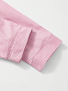 3pcs/Set Autumn New Teen Fashion Striped Shirt With Camisole And Straight Leg Pants Set