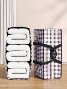 Extra Large Storage Bags, Tote Moving Luggage Bag, Large Capacity Waterproof Clothing Storage Bags For Travelling College Carrying, Dorm Room Essentials Moving Supplies, Grid Pattern Waterproof Handheld Ultra-Large Capacity Storage Bag For Bedding, Moving Box Thickened Waterproof Luggage Bag, Waterproof Grid Printed Storage Bag, Clothes, Moving And Packing, Back-To-School Essentials, Back To School Luggage Organizer For Students - Multicolor - View 8