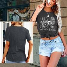 Women Novelty Shirt I Like Shows Friends Horror Tee Maybe 3 People Funny Graphic Casual Athletic Tops
