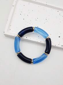 Boho-Chic Colorful Resin Beaded Stretch Bracelet - Elegant & Versatile, Perfect For Daily Wear, Travel, And Special Occasions