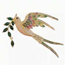 1 Piece Peace Brooch Made Of Zinc Alloy Material With Baking Paint Craftsmanship, Elegant Style, Inlaid With Synthetic Zirconia, Fashionable And Exquisite, Suitable For Suits, Dresses, Daily Wear, Accessories, Gifts For Friends, Families, Birthdays, Parties, Etc