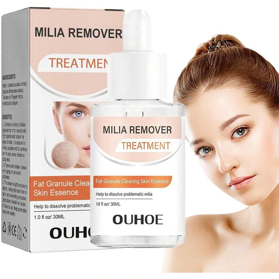 Anloximt 去除粟丘疹 30 毫升保湿粟丘疹去除剂脂肪颗粒修复粟丘疹去除眼下有助于溶解和减少眼周粟丘疹，学校背包