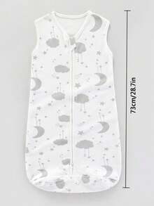 1pc Infant Sleeveless Printed Lightweight Sleep Sack, Spring/Summer - Suitable for 0-6 Months - View 3
