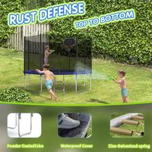 10FT Outdoor Tranpoline For Kids And Adults,Tranpoline Weight Capacity 440LBS With Safety Enclosure Net, Backyard Tranpoline For Family - Out Net - View 6