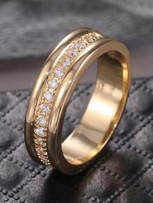 1pc Exquisite Personalized Elegant Round Shaped Zirconia Ring For Women's Daily Wear Party Concert For Girlfriend Wife Family Jewelry Gifts - Ring - View 8