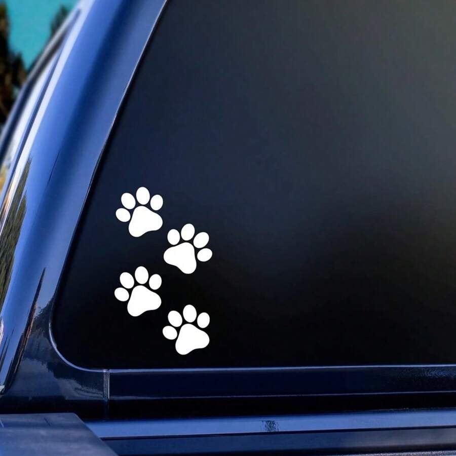 爪印乙烯基贴纸、狗爪汽车贴纸、猫爪汽车贴纸、狗妈妈礼物、猫妈妈礼物、笔记本电脑贴纸、旅行杯贴纸、乙烯基贴纸、汽车零件 - 均碼 - 查看 1