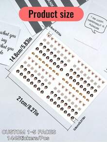 1pc Custom Face Nail Decals Sheet – Personalized 0.8*0.8cm Waterproof Stickers With Pet Or Portrait Photo, DIY Nail Art , Unique Gift For Women, Friends, Girls, Birthday, Back To School & Wedding Party Nail Supplies Nails - Multicolor - View 2