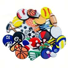 15/22/33pcs Random Sports Charms (Football/Basketball/Baseball/Softball/Volleyball/Hockey), PVC Crocodile Charm, Suitable For Clogs, Sandals, Bracelets, Gift For Men, Women, Kids, Teens, Party - Sports Theme - View 5