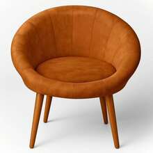 MOBLAN DECOR Modern Dining Room Decor Armchair, Soft Velvet Fabric, Sturdy Wooden Feet