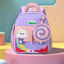 Light Weight Backpacks Cartoon Large Capacity School Bags For Kindergarten - Violet - View 2