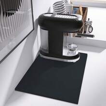 1 Tấm thảm lau bát đĩa màu trơn, Tấm thảm máy pha cà phê silicon thấm nước chống trượt, Tấm thoát nước, Tấm thảm cà phê, Tấm thảm nhà hàng quầy bar, Tấm thảm cho thú cưng, Tấm thảm đựng đồ ăn, Tấm thảm phòng tắm, Đồ trang trí mặt bàn, Đồ dùng nhà bếp - màu đen - Xem 1