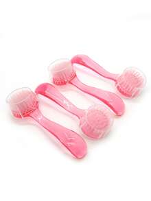 2支装圆头指甲刷，带盖，长柄，可清洁指甲上的灰尘和粉末 - 淺粉色 - 查看 8