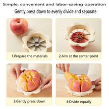 1 件不锈钢花形苹果切刀，多功能水果去核器和分割器，家用厨房水果切割工具 - 彩色 - 查看 8